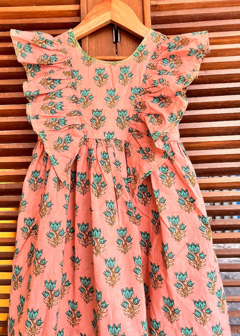 Girls Birthday Dress Gaya Pink Flowers